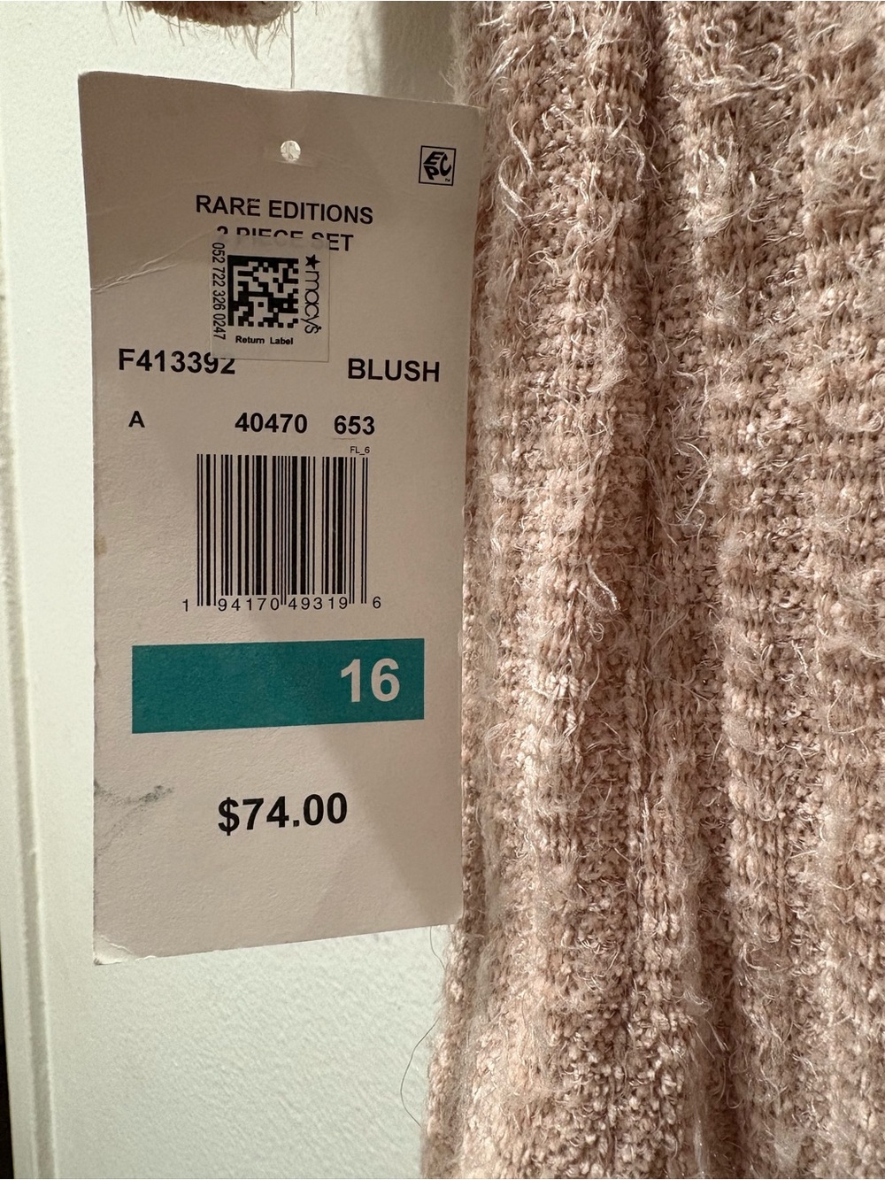 Rare Editions Blush Textured Knit Cardigan and Dress set - Picture 3 of 3